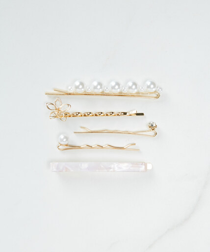 hair clip set with pearls Image 2
