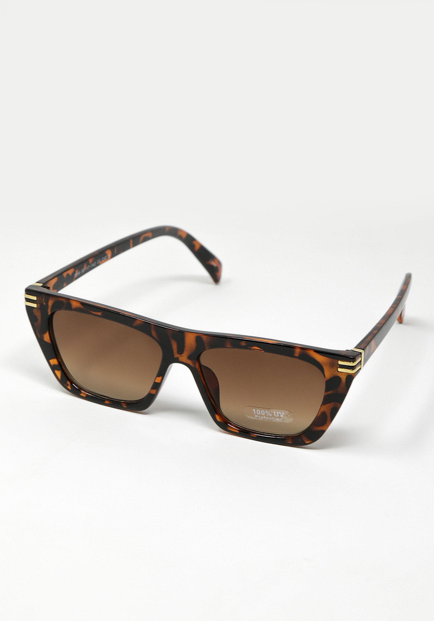tort frame w gold metal details sunglasses Image 3