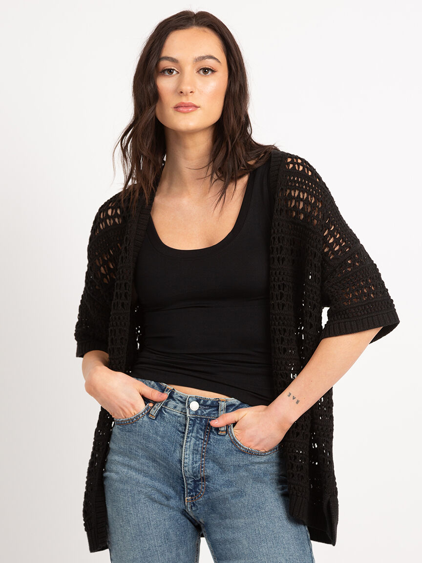 solana short sleeve open cardi Image 1