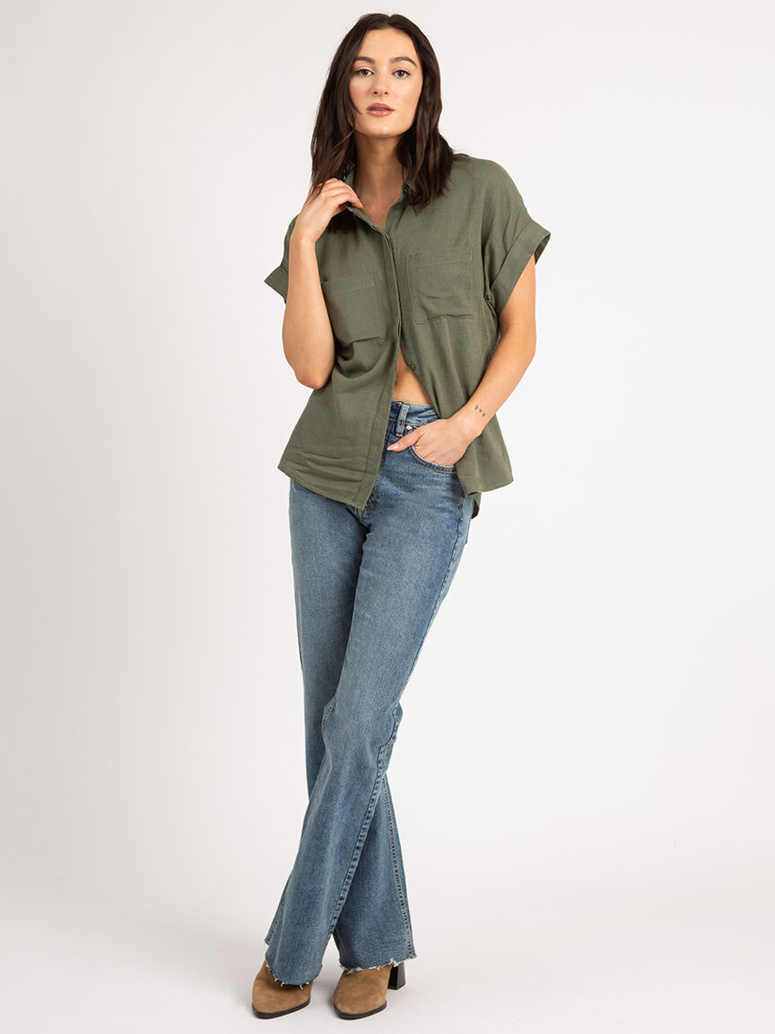 nathalie short sleeve button front shirt Image 4