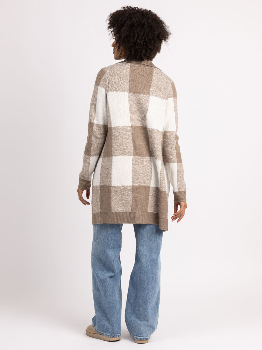 idealla plaid open cardigan Image 3