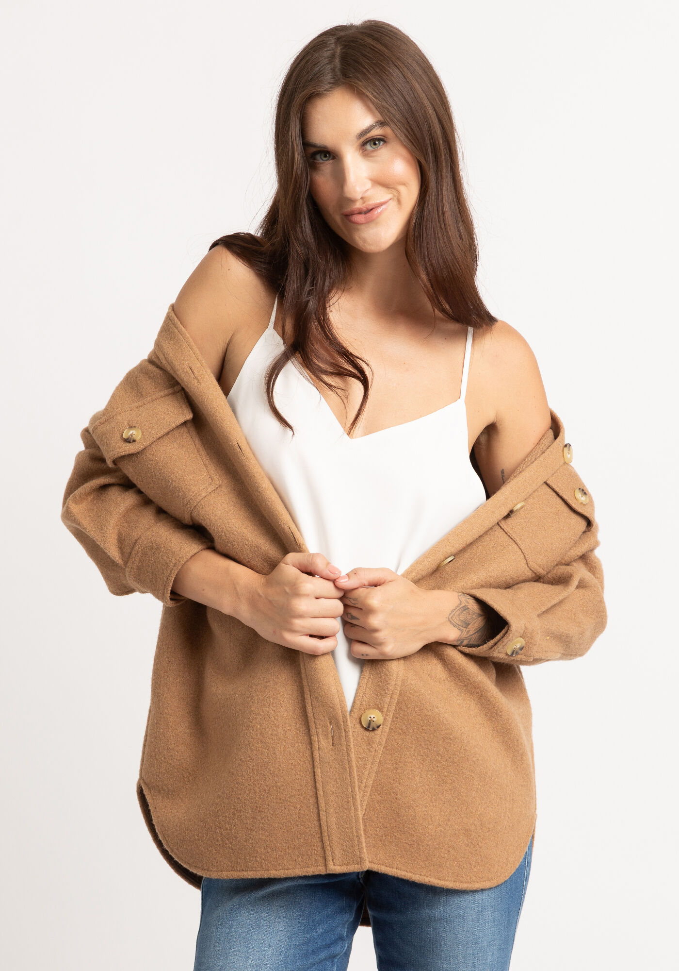 sutton kismet button front shacket Image 5