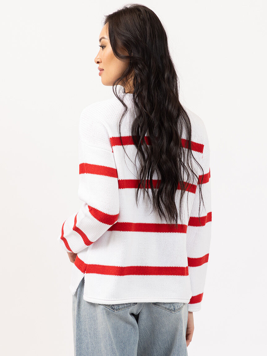 stripe crew neck sweater