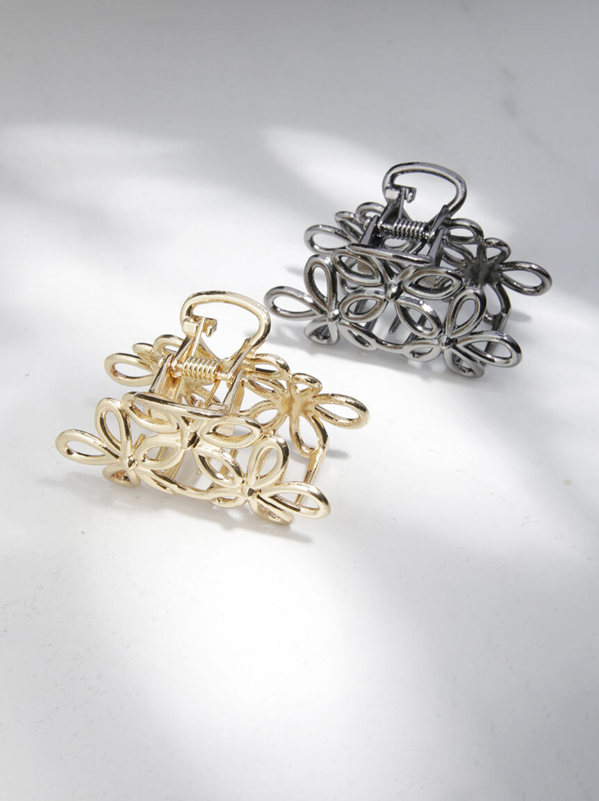 2 pack floral claw clips Image 1