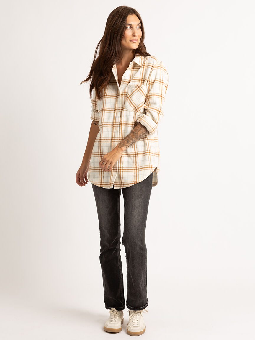 dinah button front fleece shirt Image 3