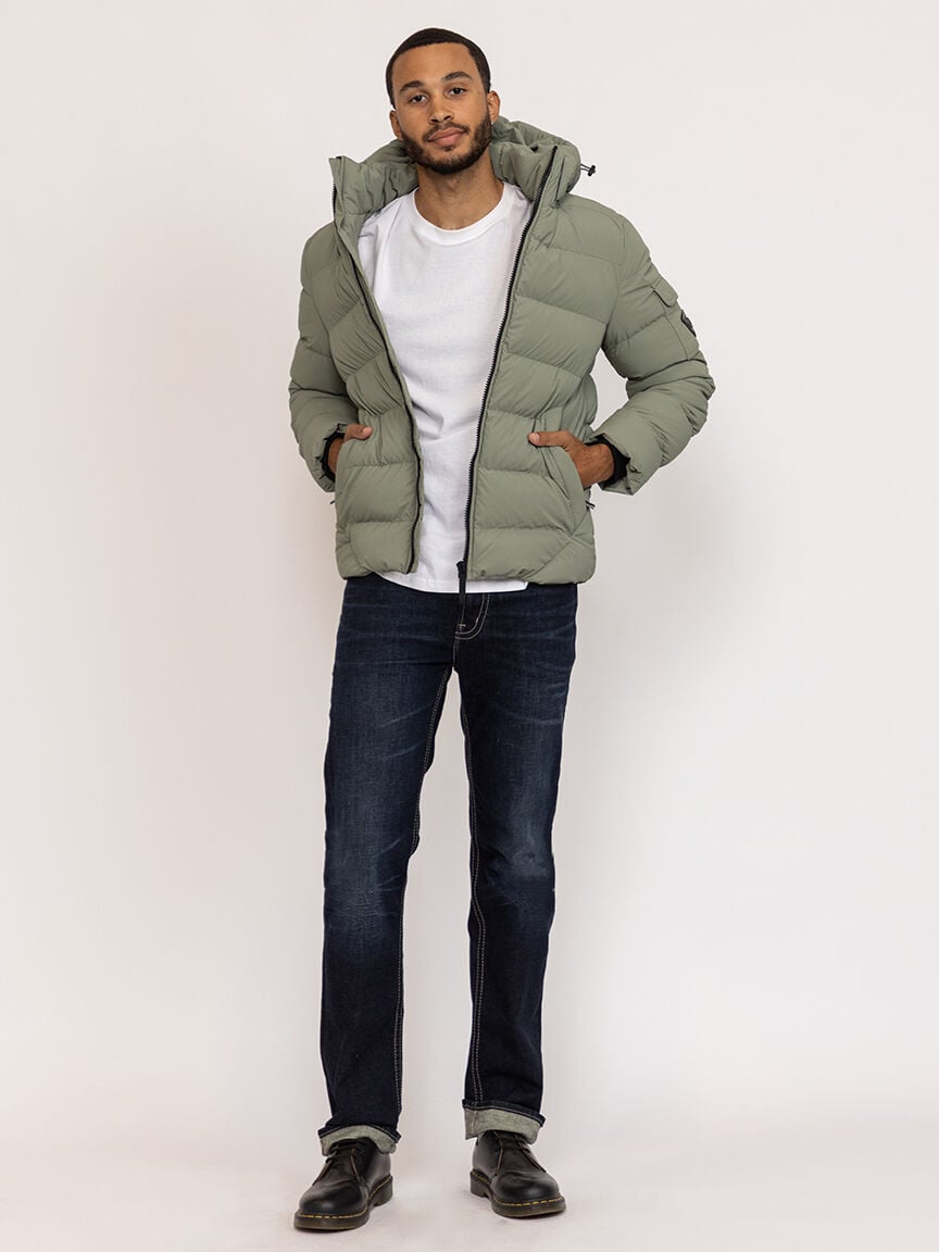 matte shine puffer jacket