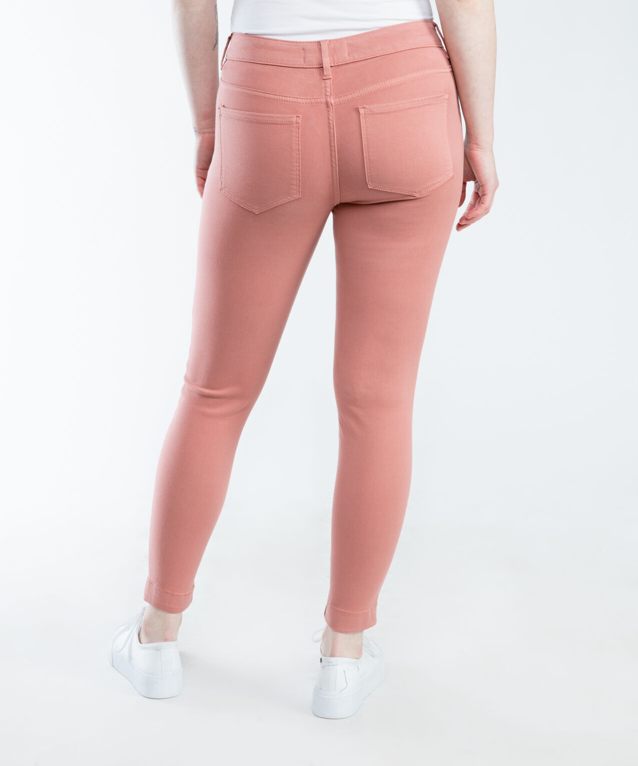 coloured mid rise skinny jeans dusty rose Image 3