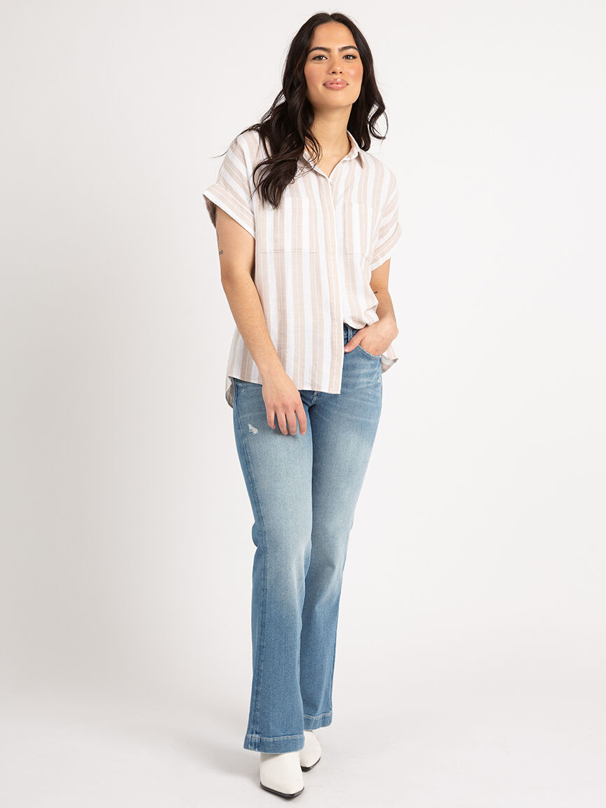 nathalie short sleeve button front shirt Image 2