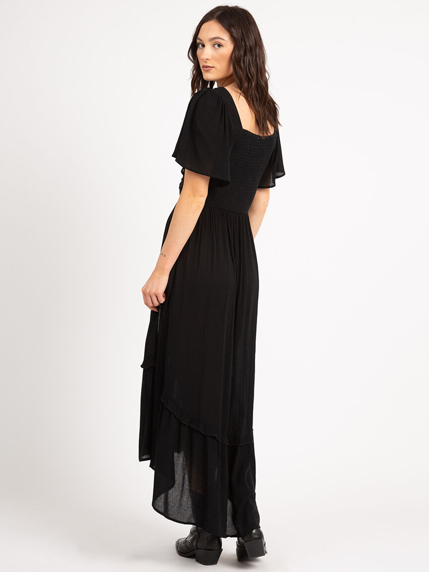 vneck flutter sleeve twist front maxi dress Image 4