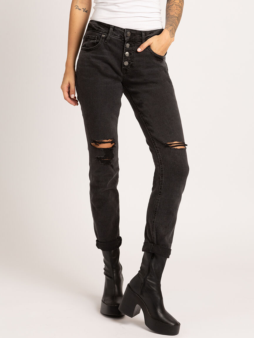 Ladies black boyfriend 2025 jeans