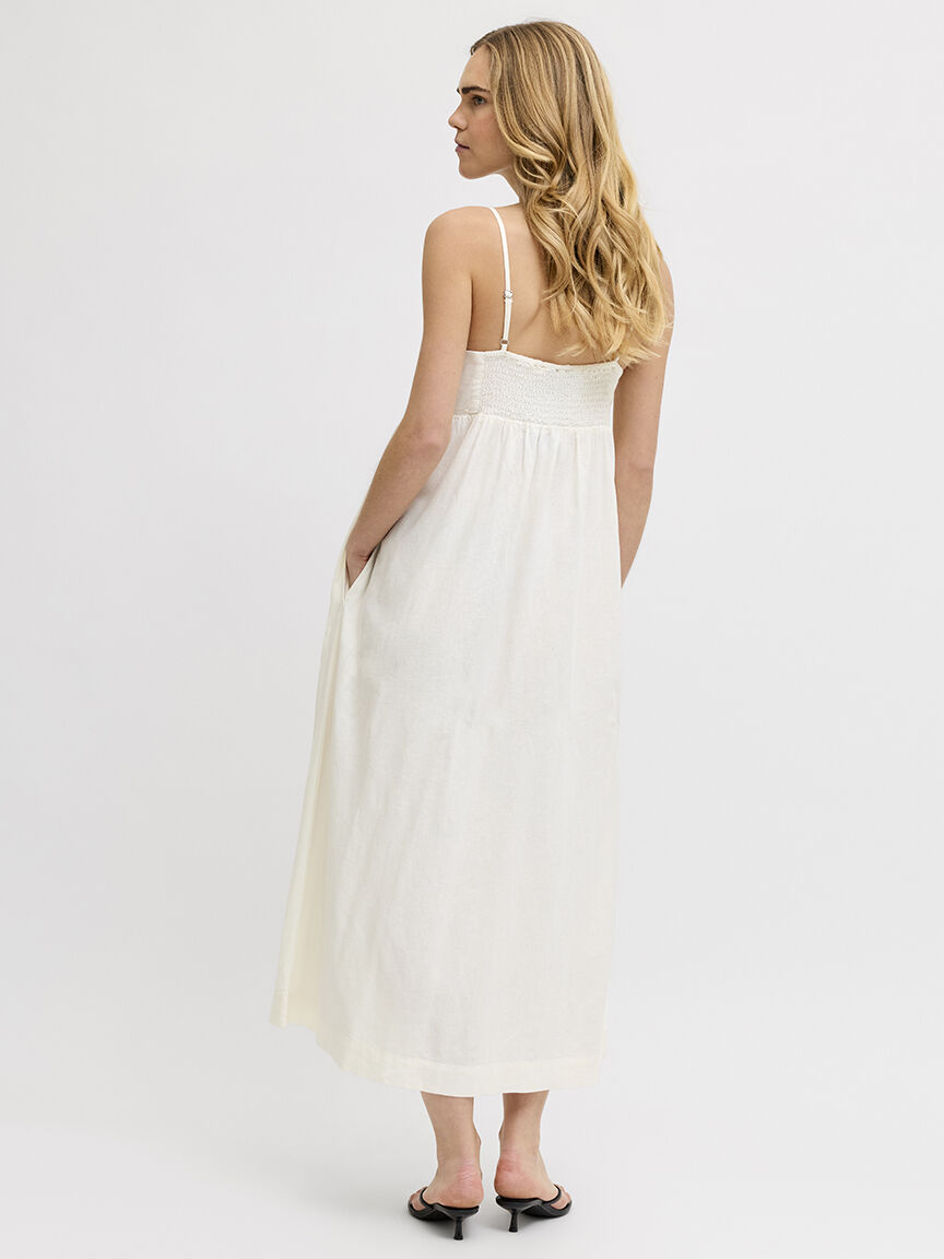 almira linen blend long dress Image 3