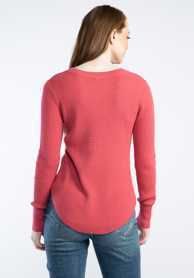 maria waffle crew neck sweater Image 2