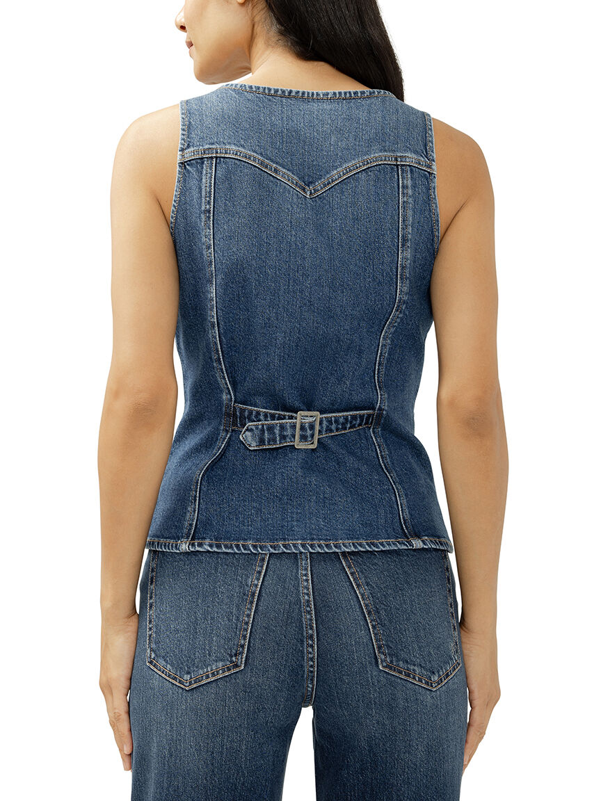 long denim vest