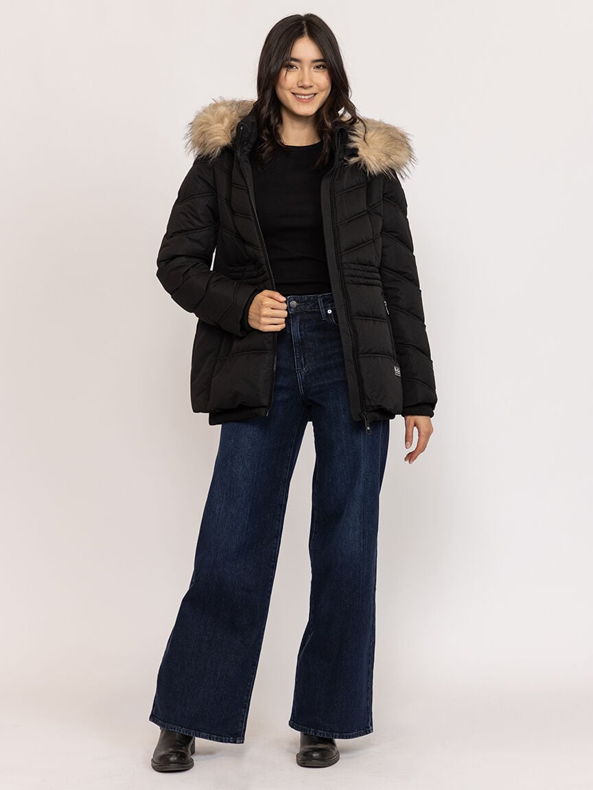 chevron quilted puffer jacket