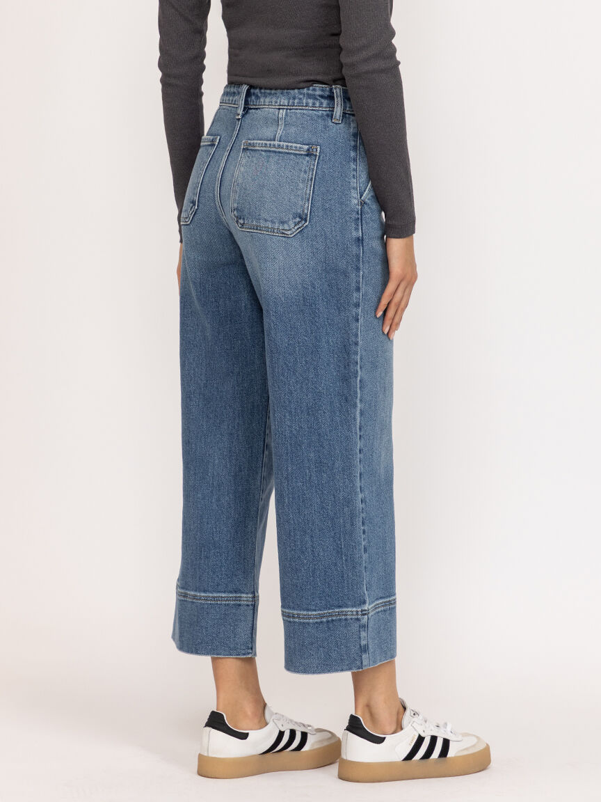 mid rise wide leg jean