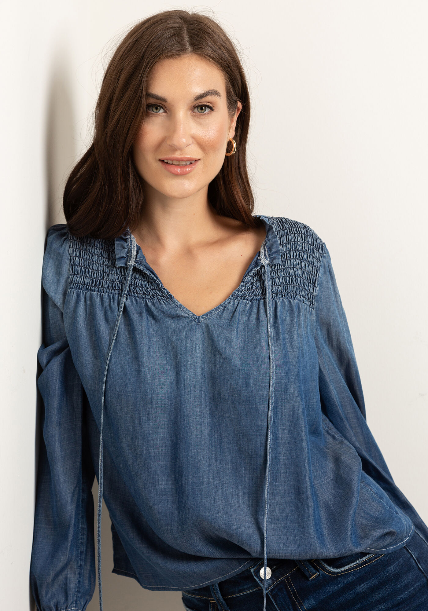 molly long sleeve tencel bouse Image 5