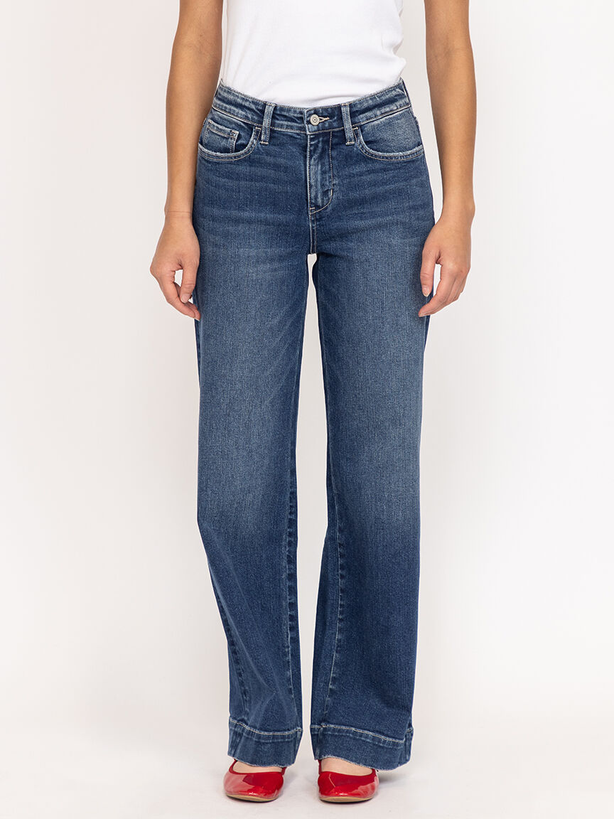 wide leg trouser jean dark authentic Image 2