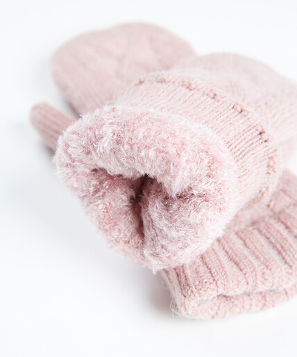 cable knit chenille mittens  Image 3
