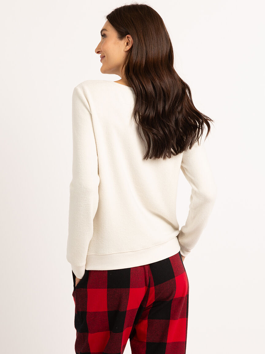 larson crew neck long sleeve lounge popover Image 4