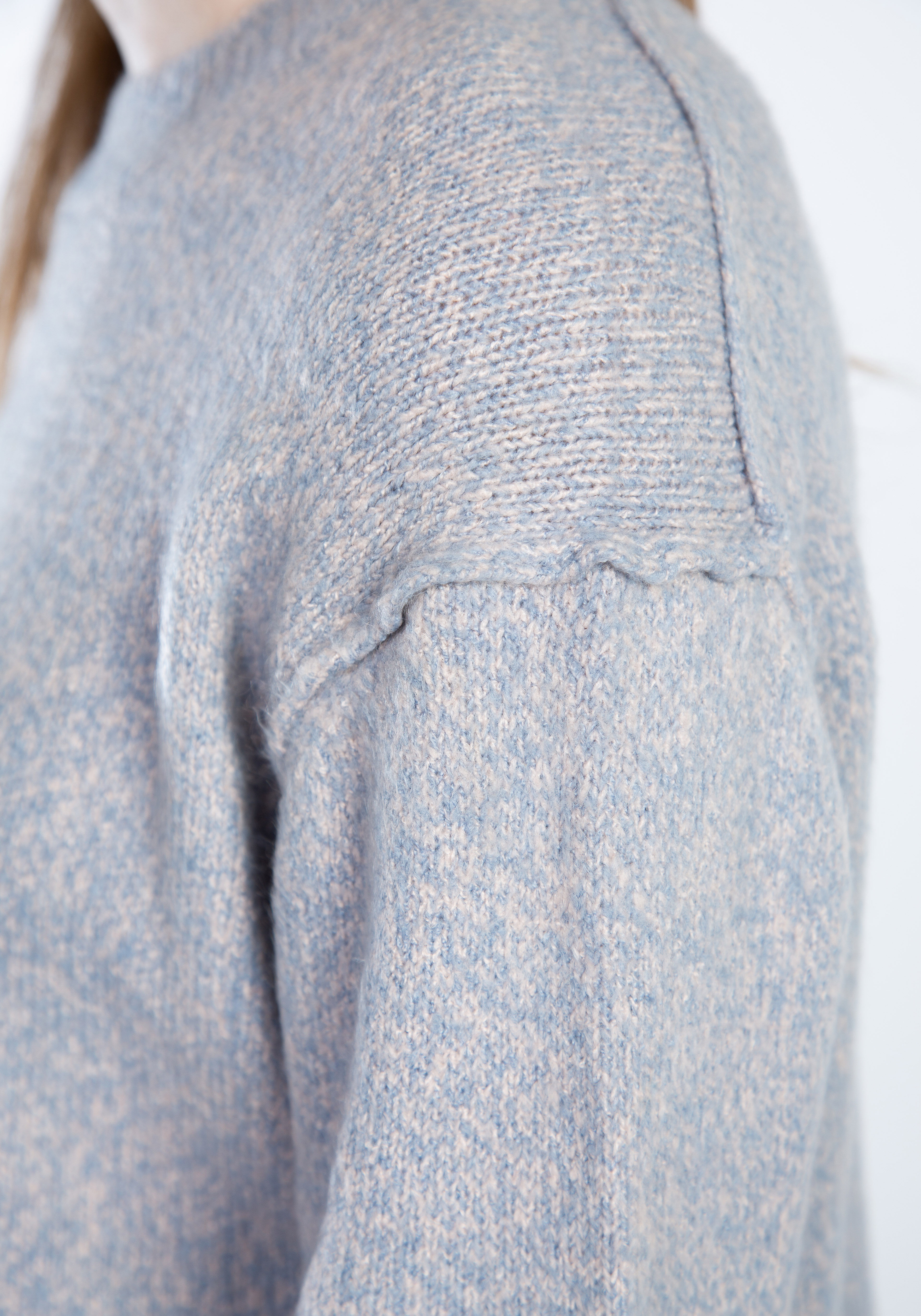 crew neck melange popover sweater Image 5