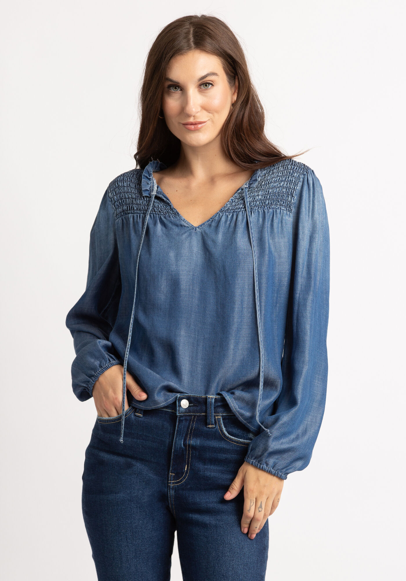 molly long sleeve tencel bouse Image 2