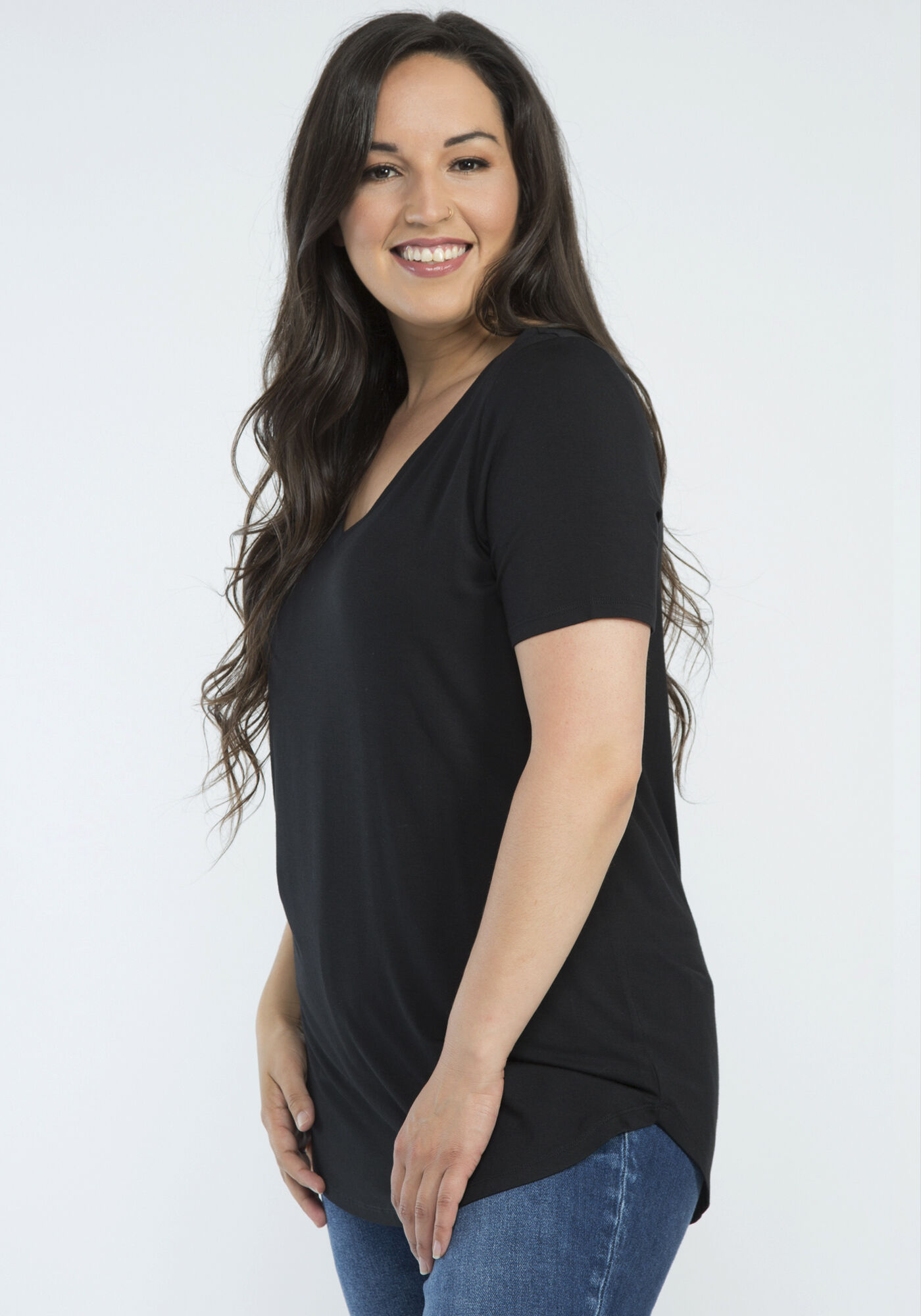 gina core v neck tunic tee Image 3