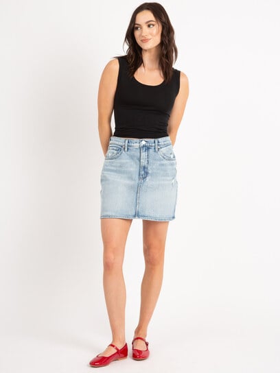 highly desirable denim mini skirt