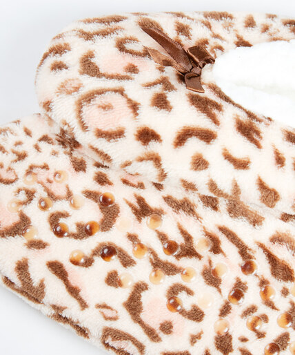 fuzzy babba slipper leopard print Image 2