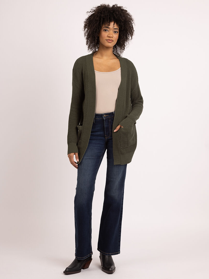 Mohair Plush Melange V-Neck Cardigan | EILEEN FISHER