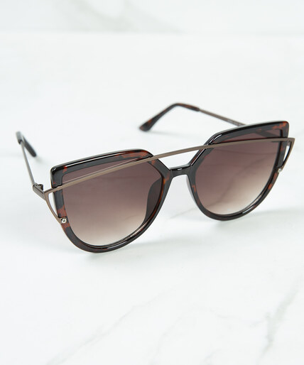 black/brown tort frame cateye sunglasses Image 1