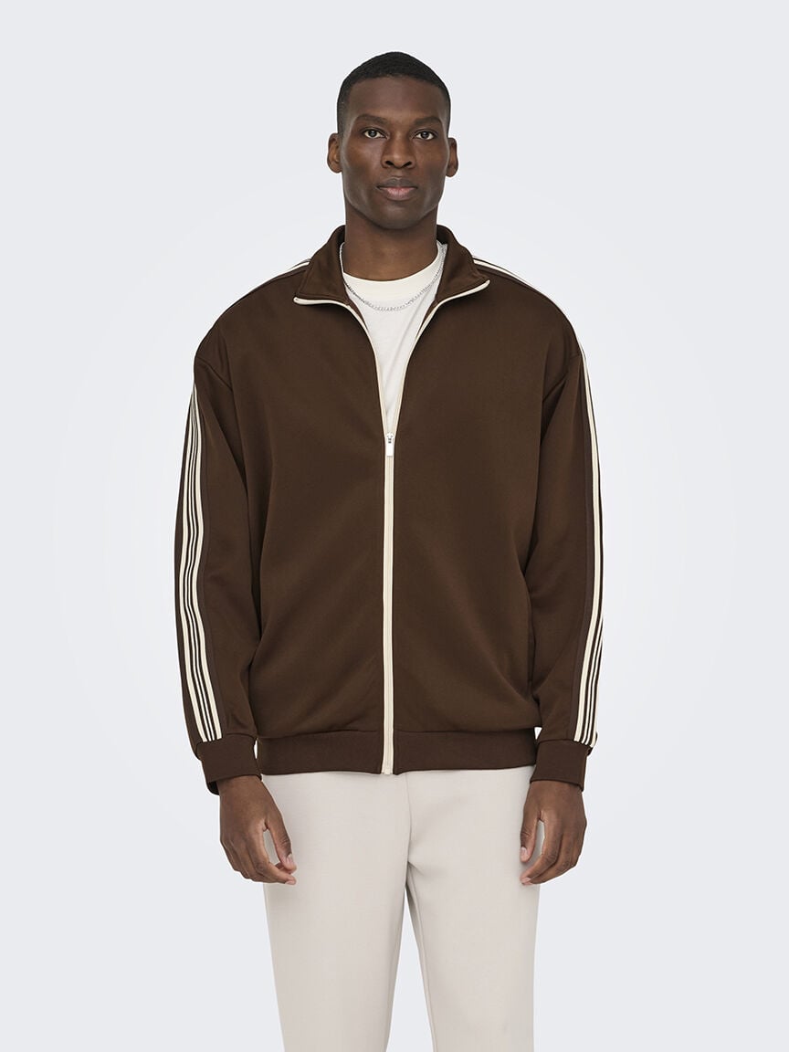 riber stripe track sweatshirt