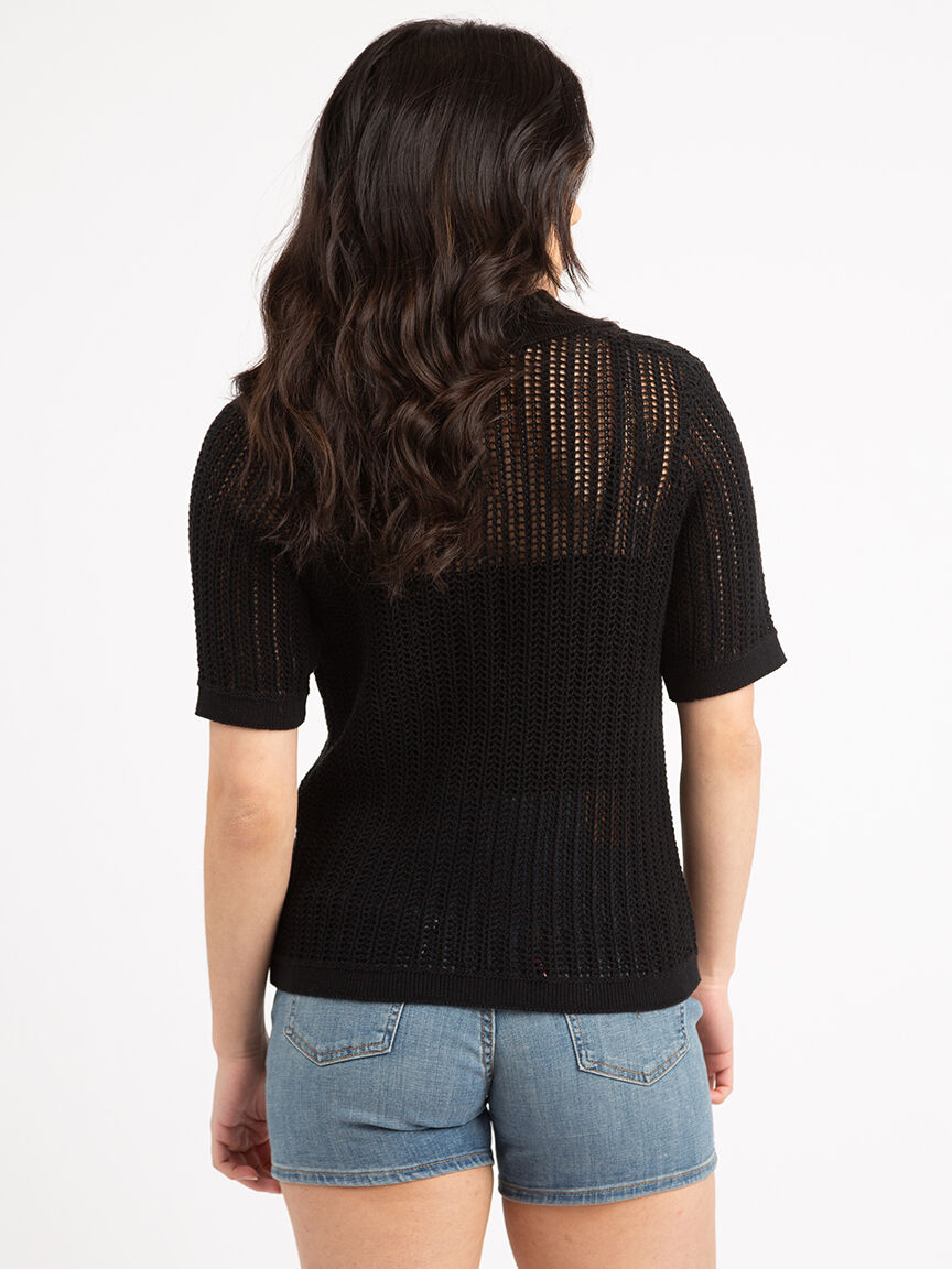 flora short sleeve johnny collar popover Image 4