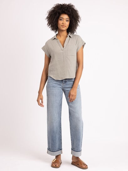 jaden johnny collar gauze shirt jaden johnny collar gauze shirt