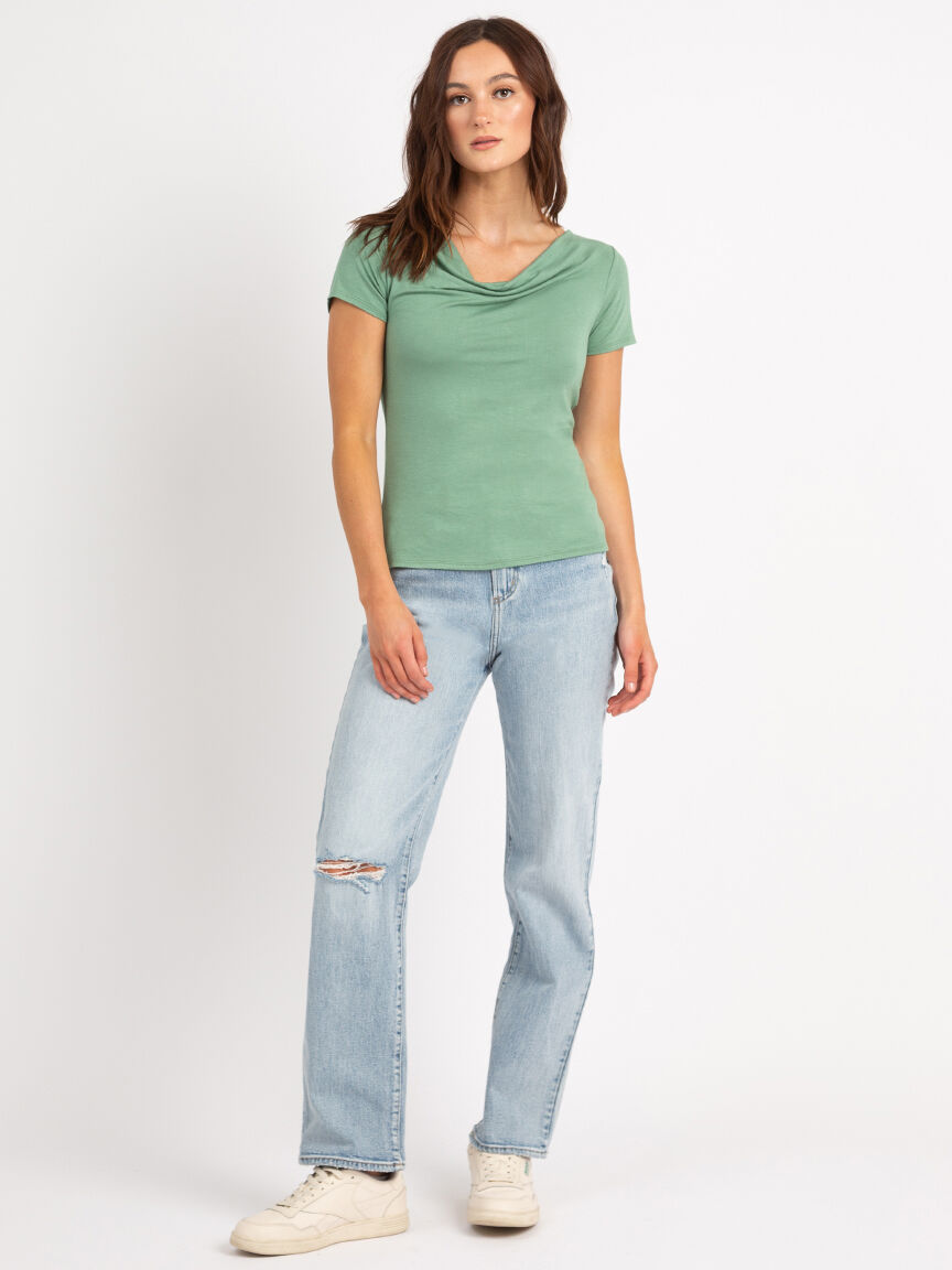 karla cowl neck short sleeve Image 4