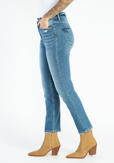 high rise slim straight jeans Image 2