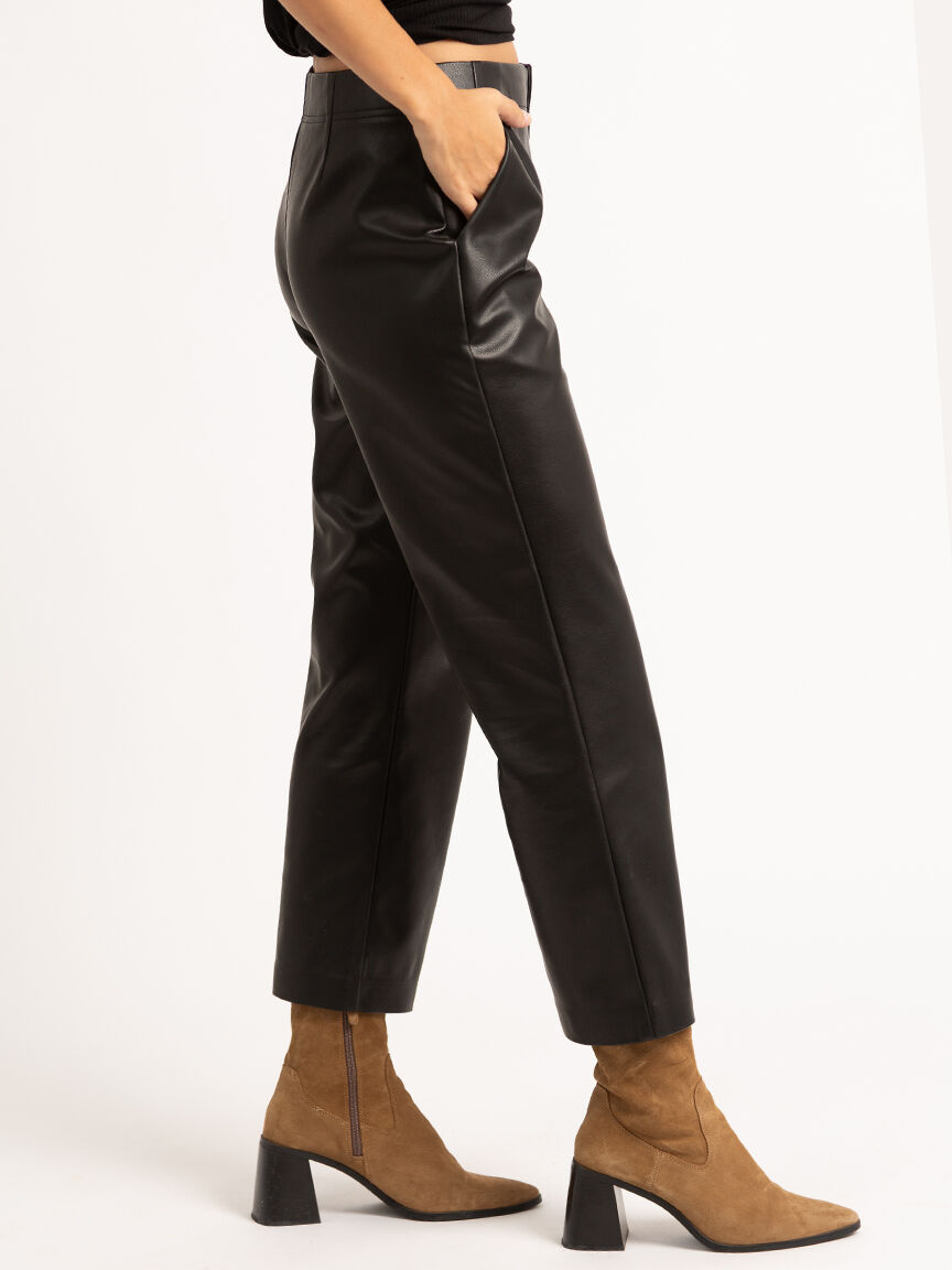 camina faux leather cropped trouser Image 4