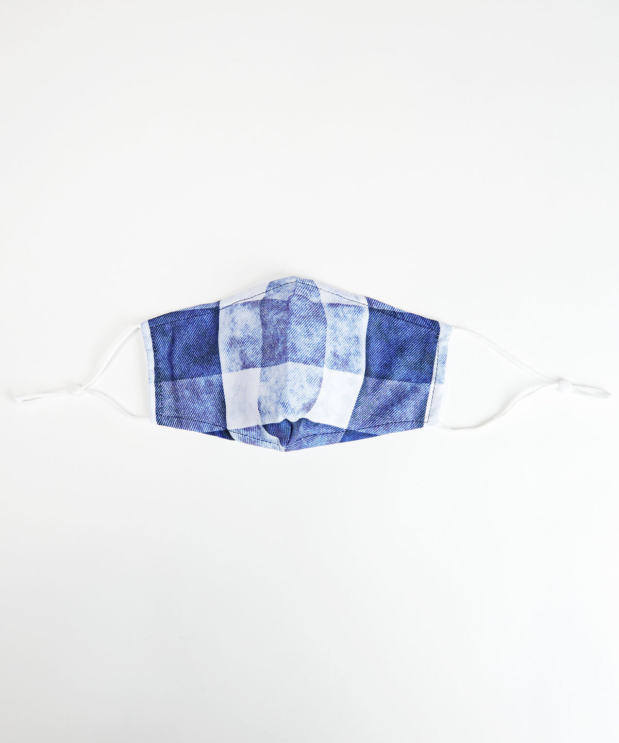 blue plaid face mask  Image 3