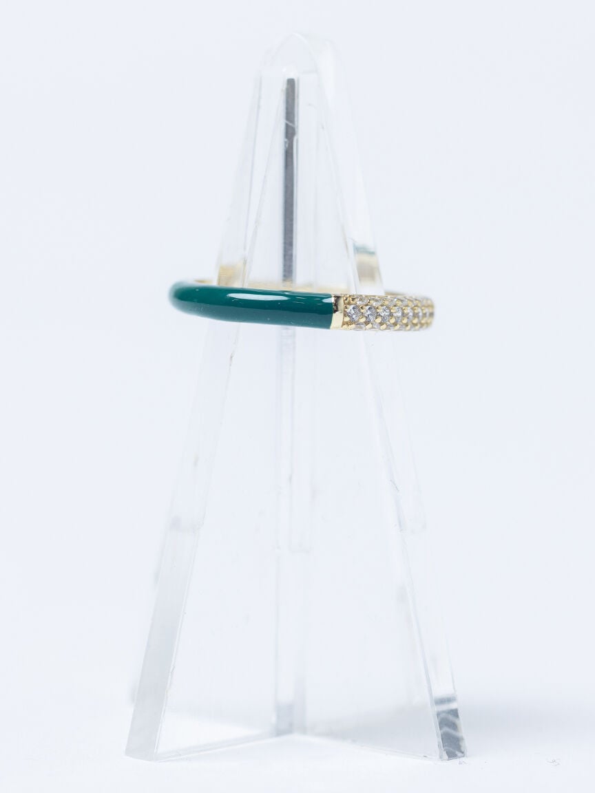 candy enamel ring forest green