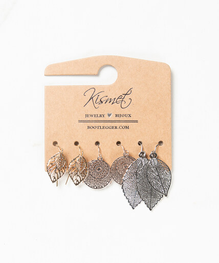 3 pack filigree leaves earrings Image 1