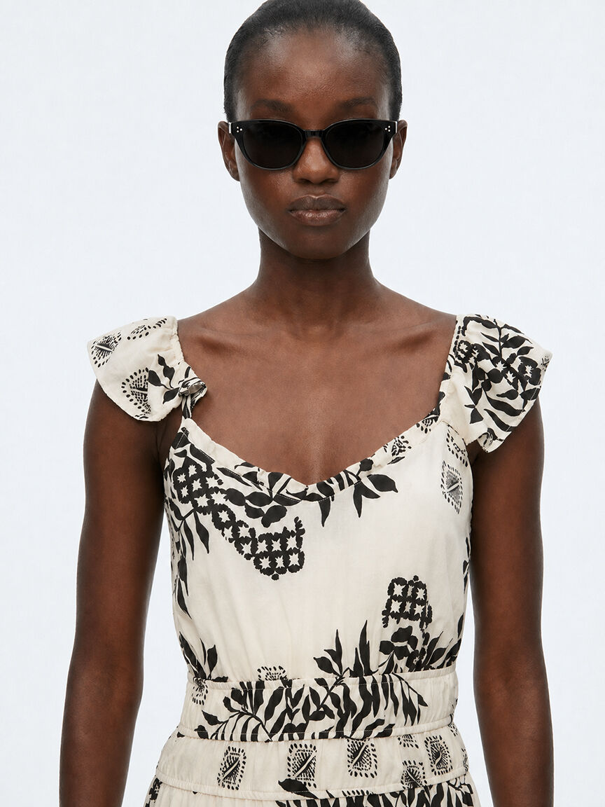 flutter sleeve chiffon maxi dress