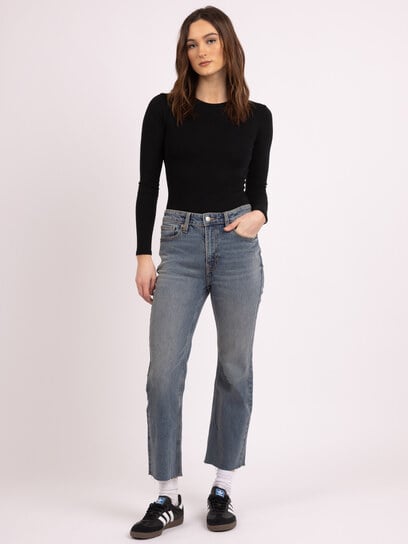 cropped flare jean medium authentic cropped flare jean medium authentic