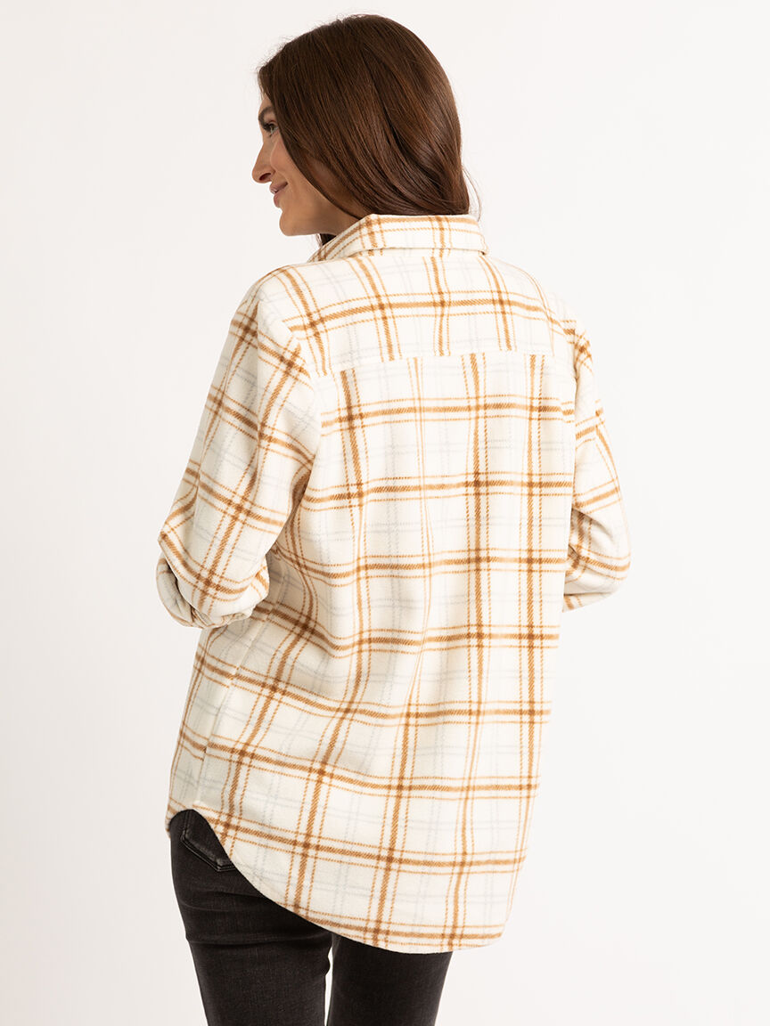 dinah button front fleece shirt Image 4