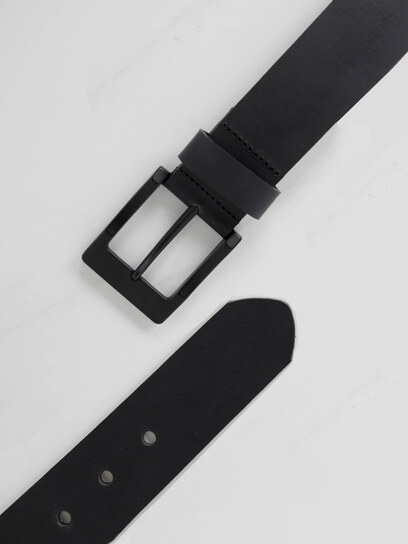 men's black buckle belt