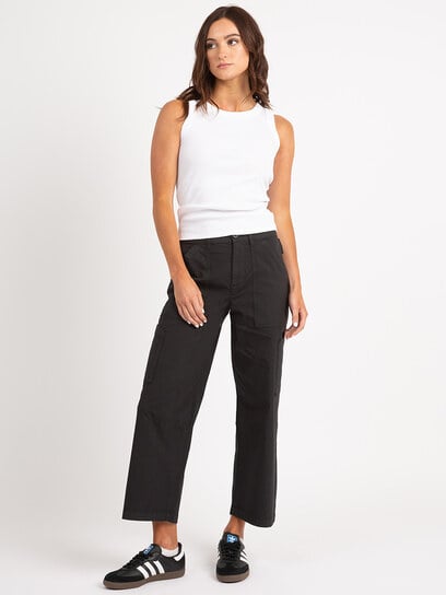 buffy high rise utility crop in black buffy high rise utility crop in black