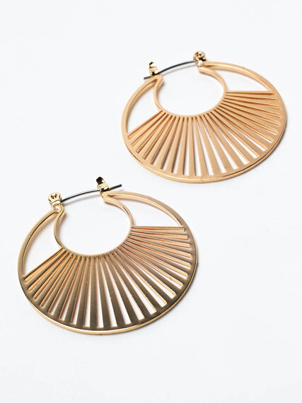 gold spoke hoop earring Image 1