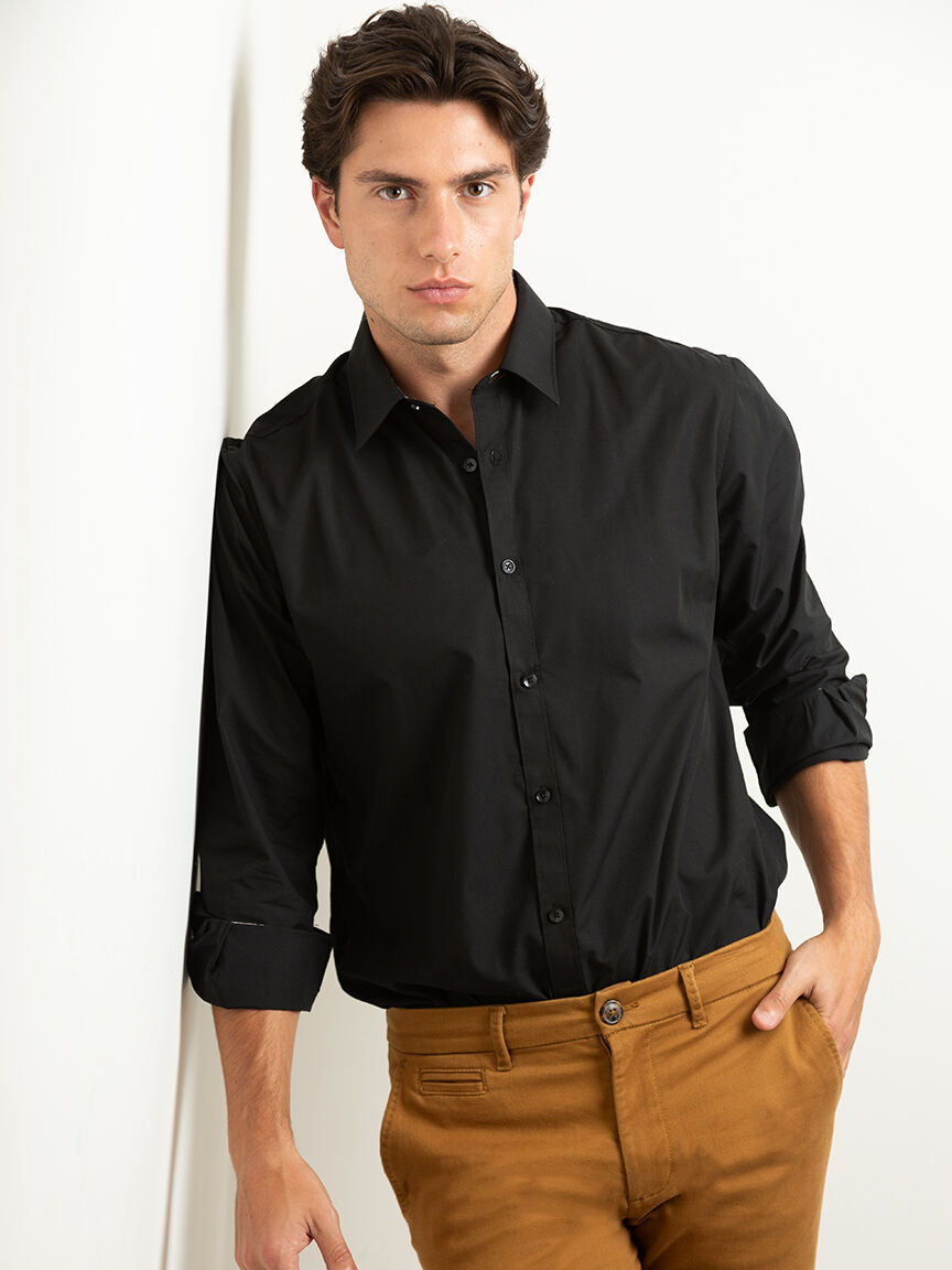 men's solid poplin dress shirt Image 4