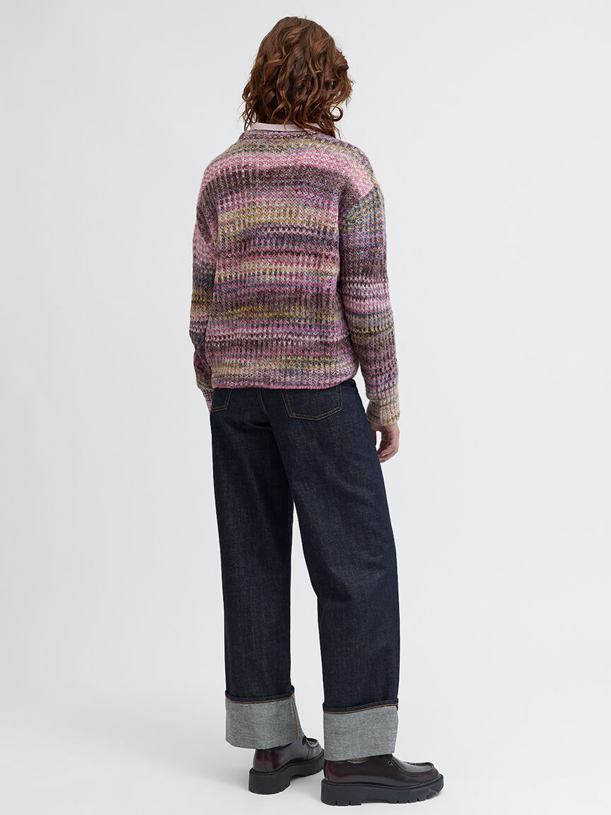 simone space dye crew neck sweater