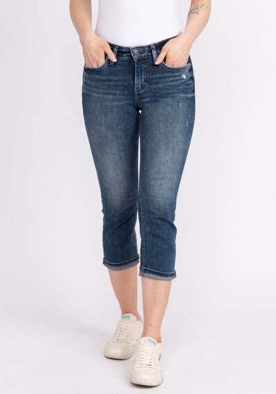 suki mid rise dark wash capris suki mid rise dark wash capris Image 1