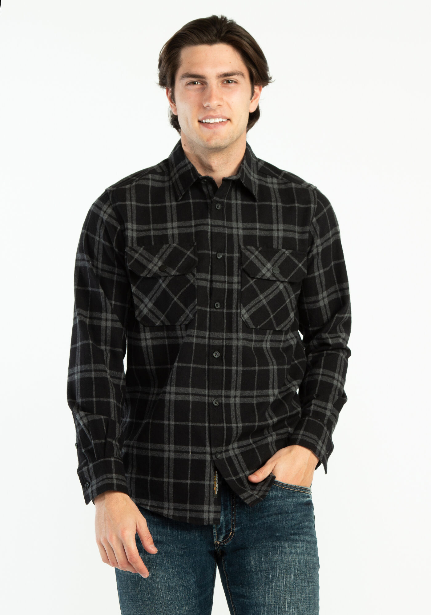 brushed flannel plaid shirt Image 1