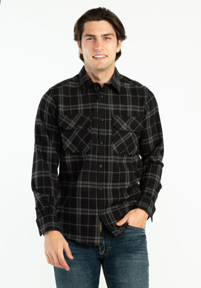 brushed flannel plaid shirt Image 1
